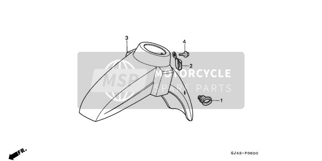 Honda SH75 1987 Front Fender for a 1987 Honda SH75